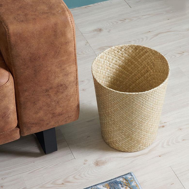 パンダン バスケット 丸型 ナチュラル ゴミ箱 おしゃれ ダストボックス くずかご ラウンド 収納ケース 整理 円形 プランターカバー 植木鉢 6235 | ブランド登録なし | 12