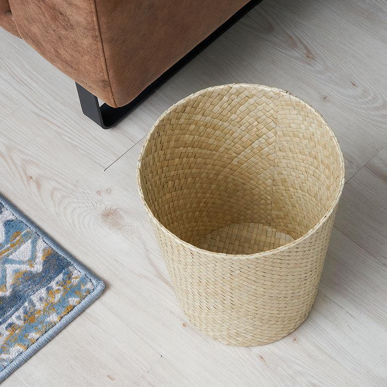 パンダン バスケット 丸型 ナチュラル ゴミ箱 おしゃれ ダストボックス くずかご ラウンド 収納ケース 整理 円形 プランターカバー 植木鉢 6235 | ブランド登録なし | 05