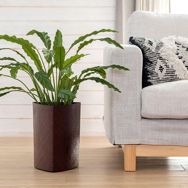 パンダンで編まれた アジアン ゴミ箱 三角形 ブラウン色 ハイクオリティ 見えない ダストボックス 鉢カバー おしゃれ 縦型 リビング アジアン雑貨 6236 | ブランド登録なし | 11