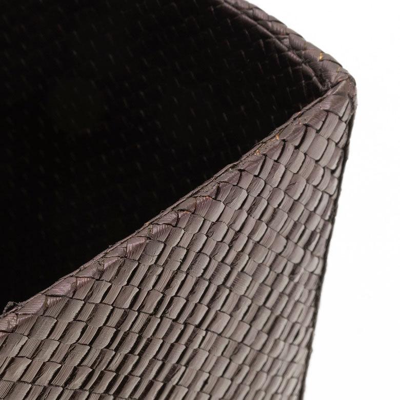 パンダンで編まれた アジアン ゴミ箱 三角形 ブラウン色 ハイクオリティ 見えない ダストボックス 鉢カバー おしゃれ 縦型 リビング アジアン雑貨 6236 | ブランド登録なし | 05