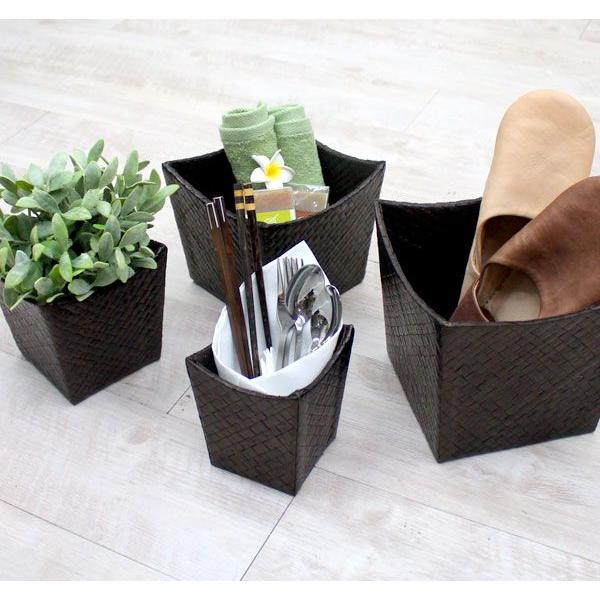 スリッパスタンド スリッパ入れ ゴミ箱 ダストボックス 収納ボックス 収納 かご おしゃれ アジアン バリ 雑貨 Lサイズ アジア工房 6240 | ブランド登録なし | 02