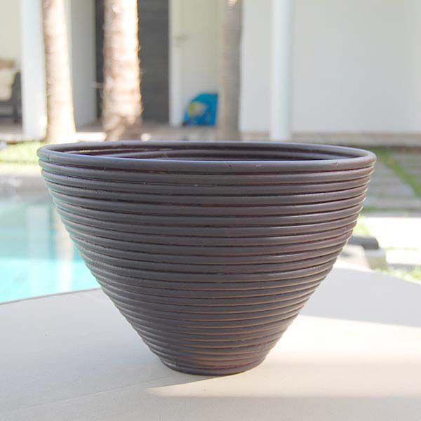 アジアン雑貨 ラタンのバスケット コイルボウル スリッパ入れ アジア工房 6252 | ブランド登録なし | 03