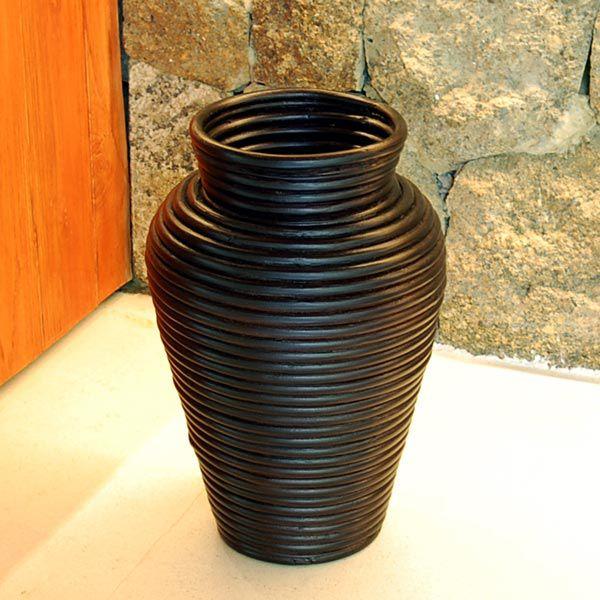 アジアン雑貨 ぐるぐるラタンの小さな壺 アートプランツベース アジア工房 6253 | ブランド登録なし | 02