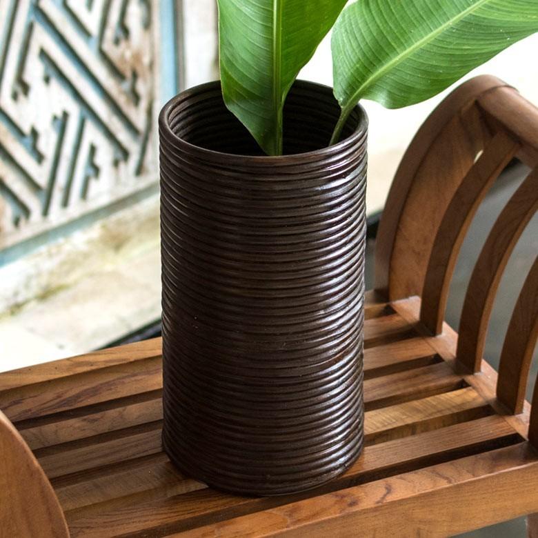 フラワーベース アートプランツベース 造花 アートプランツ 花瓶 花器 鉢 フェイクグリーン 円形 丸い バスケット アジア工房 6254 | ブランド登録なし