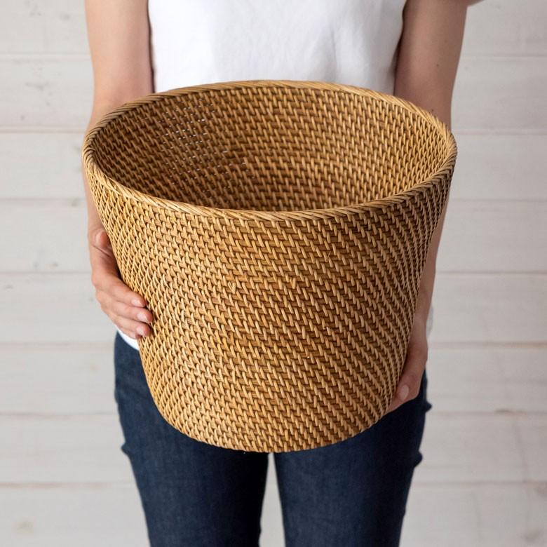 収納バスケット かご 鉢カバー ごみ箱 ダストボックス ダストBOX ラタン くずかご 寝室 リビング アジアン バリ 雑貨 6271 | ブランド登録なし | 03