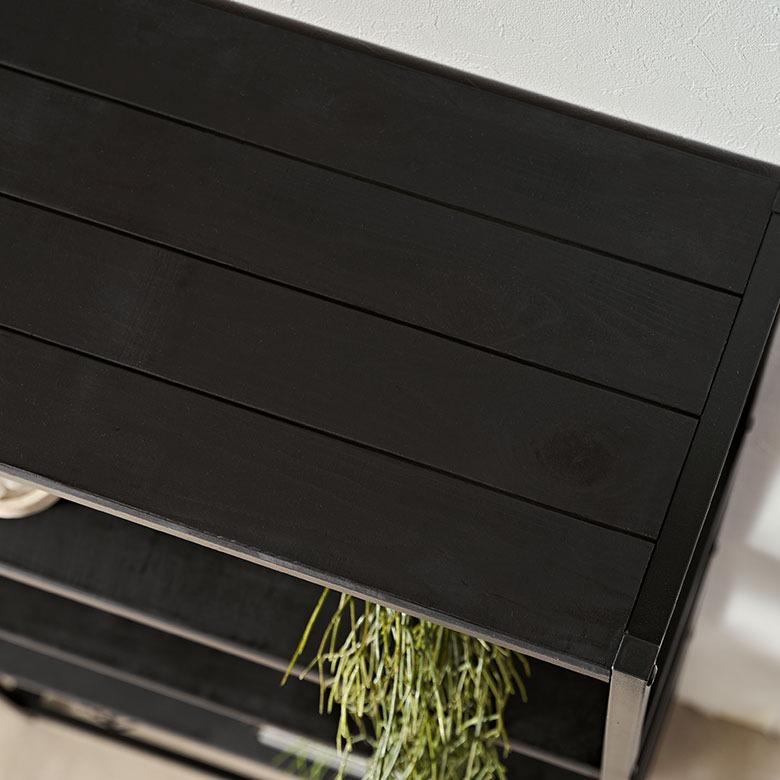 オープンラック 5段 木製 アイアン 幅80cm 棚 ラック 木製 シェルフ キッチンラック スチール 無垢材 天然木 アイアンフレーム タバス TABAS 西海岸 63000-cbk | ELEMENTS（インテリア） | 01