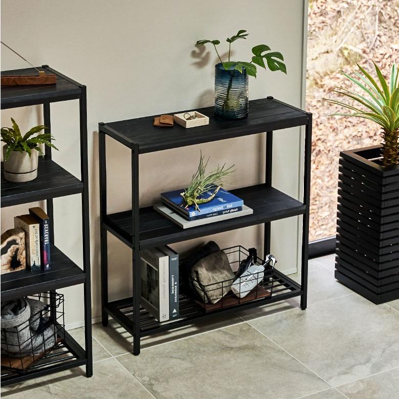 オープンラック 3段 木製 アイアン 幅80cm 棚 ラック 木製 シェルフ キッチンラック スチール 無垢材 天然木 アイアンフレーム タバス TABAS 西海岸 63020-cbk | ELEMENTS（インテリア） | 18