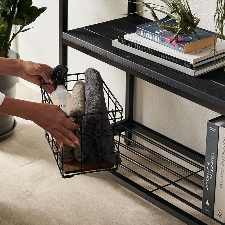 オープンラック 3段 木製 アイアン 幅80cm 棚 ラック 木製 シェルフ キッチンラック スチール 無垢材 天然木 アイアンフレーム タバス TABAS 西海岸 63020-cbk | ELEMENTS（インテリア） | 19