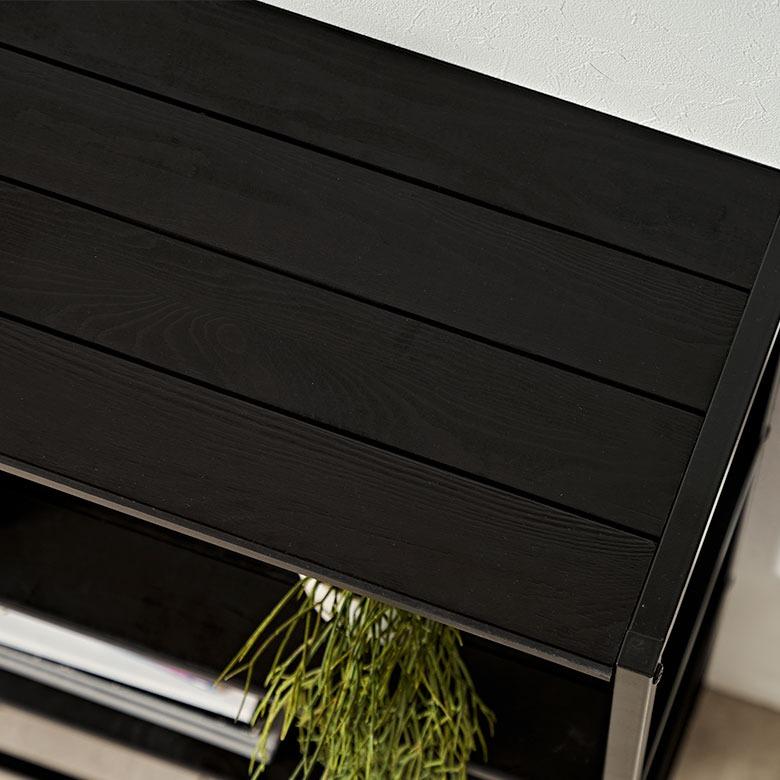 オープンラック 3段 木製 アイアン 幅80cm 棚 ラック 木製 シェルフ キッチンラック スチール 無垢材 天然木 アイアンフレーム タバス TABAS 西海岸 63020-cbk | ELEMENTS（インテリア） | 01