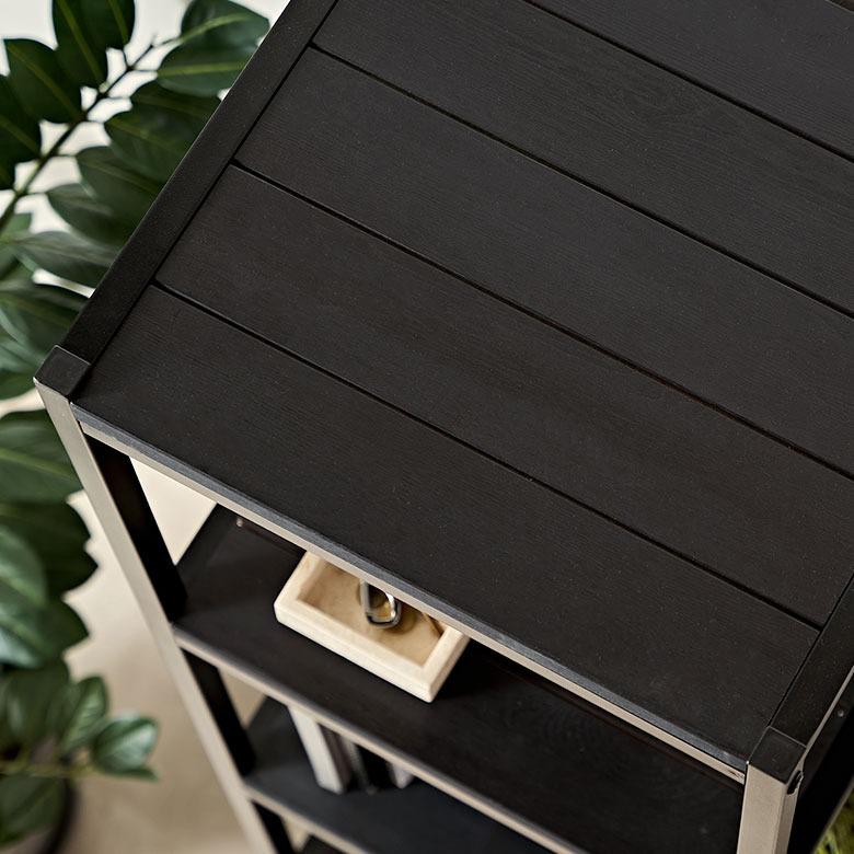 シェルフ 棚 ラック 天然木 オープンシェルフ オープンラック 5段 アイアンフレーム スチールスリム 無垢材 スチールラック 収納 タバス TABAS 西海岸 63030-cbk | ELEMENTS（インテリア） | 01