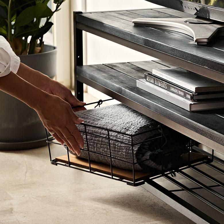 テレビ台 収納 TVラック ロータイプ テレビラック 黒 tv台 ローボード 幅115 AV ボード TV オーディオラック 収納 アイアン 棚 タバス TABAS 西海岸 63081-cbk | ELEMENTS（インテリア） | 10