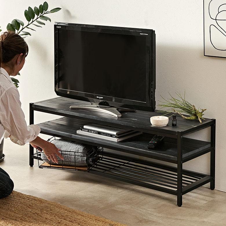 テレビ台 収納 TVラック ロータイプ テレビラック 黒 tv台 ローボード 幅115 AV ボード TV オーディオラック 収納 アイアン 棚 タバス TABAS 西海岸 63081-cbk | ELEMENTS（インテリア） | 17