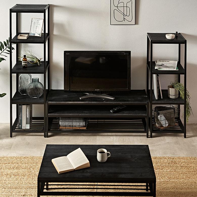 TREVIS　収納TVラック　BK/DBR/WH TREVIS 収納TVラック BK/DBR/WH 家具 インテリア テレビ台