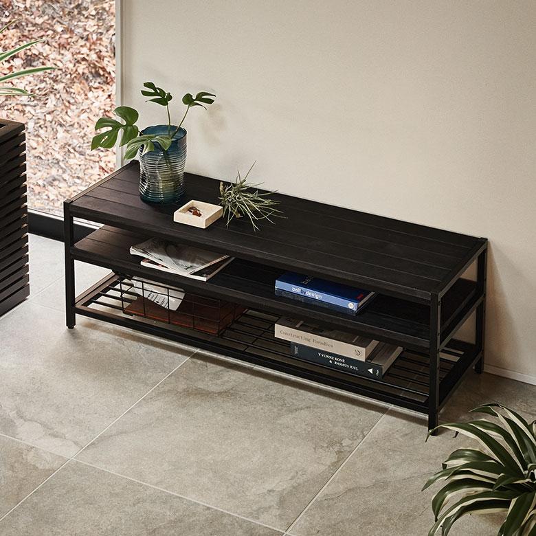 テレビ台 収納 TVラック ロータイプ テレビラック 黒 tv台 ローボード 幅115 AV ボード TV オーディオラック 収納 アイアン 棚 タバス TABAS 西海岸 63081-cbk | ELEMENTS（インテリア） | 08