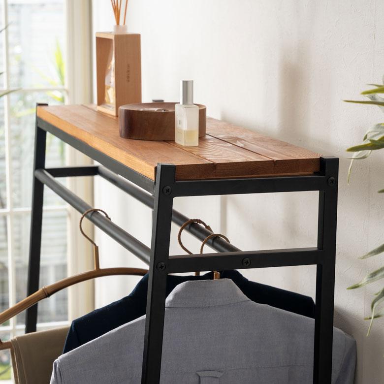 ハンガーラック コートハンガー 幅80cm アイアン ポールラック ハンガーシェルフ 玄関 スチール 収納 シンプル スリム 63090 | ELEMENTS（インテリア） | 17