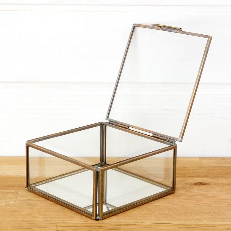 ガラスと真鍮でできた鏡付き収納ケース Sサイズ 63120 | ELEMENTS（インテリア） | 02