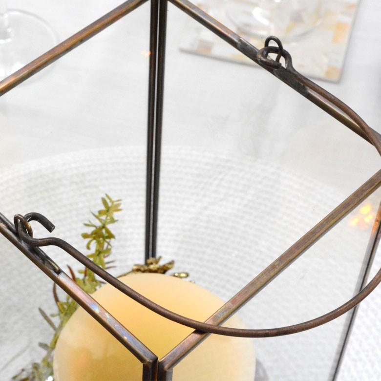 キャンドルランタン ガラス 真鍮 ランタン 西海岸 男前 63150 | ELEMENTS（インテリア） | 03