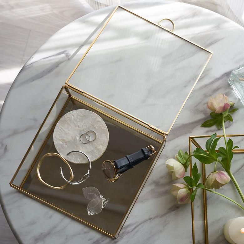 ガラス ケース ジュエリー ボックス ふた付き 小物 入れ 卓上 真鍮 ゴールド アクセサリー 収納 コレクション アンティーク おしゃれ 北欧 西海岸 63170 | ELEMENTS（インテリア） | 07