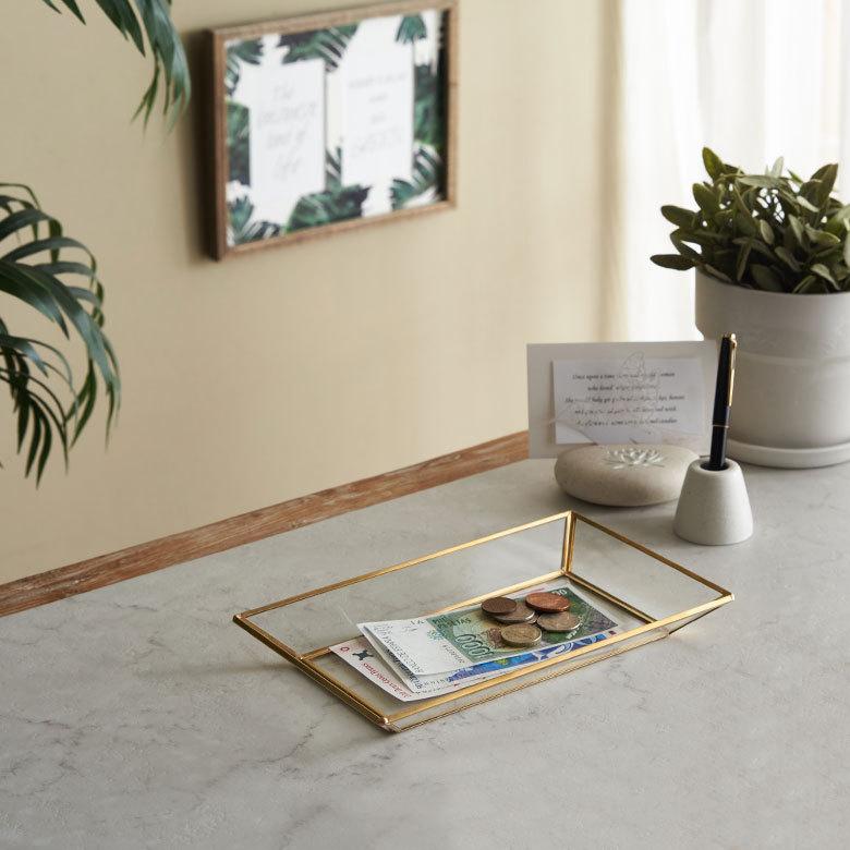 キャッシュ トレー ケース トレイ つり銭 ガラス 真鍮 ゴールド アクセサリー コイン マネー ディスプレイ アンティーク おしゃれ 北欧 インテリア 西海岸 63190 | ELEMENTS（インテリア） | 10