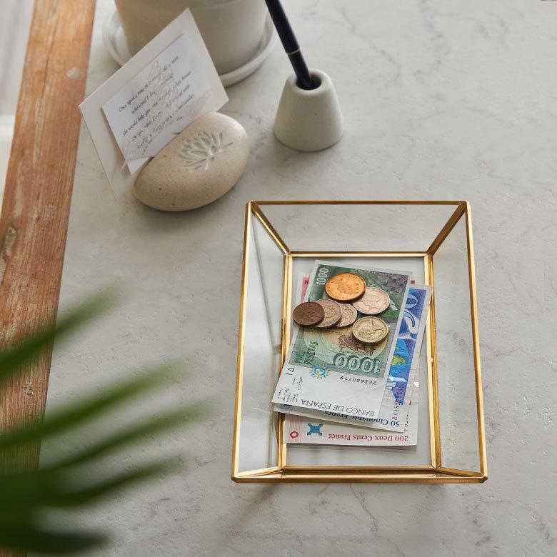 キャッシュ トレー ケース トレイ つり銭 ガラス 真鍮 ゴールド アクセサリー コイン マネー ディスプレイ アンティーク おしゃれ 北欧 インテリア 西海岸 63190 | ELEMENTS（インテリア） | 11