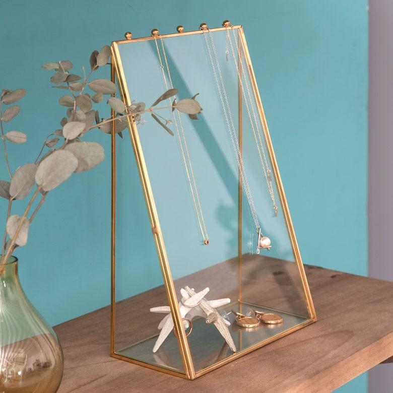 アクセサリーケース ジュエリーケース ネックレス ガラス 真鍮 ジュエリースタンド ジュエリーボックス 収納 ゴールド ディスプレイ 63200 | ELEMENTS（インテリア） | 03