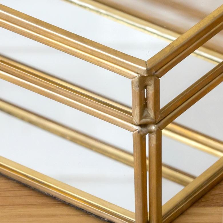 収納 ケース ストッパー付き ガラス 真鍮 ゴールド 小物入れ アクセサリー ジュエリー おしゃれ 見せる 収納 アンティーク風 北欧 63240 | ELEMENTS（インテリア） | 05