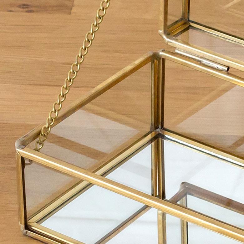 ELEMENTS（インテリア） 収納 ケース ストッパー付き ガラス