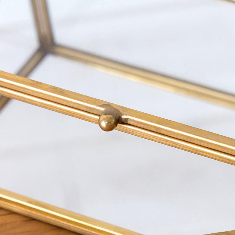 ジュエリーボックス フタ付き ガラス 真鍮 ゴールド ガラスケース アクセサリーケース アクセサリー入れ ディスプレイケース 小物入れ 小物収納 6328 | ELEMENTS（インテリア） | 16