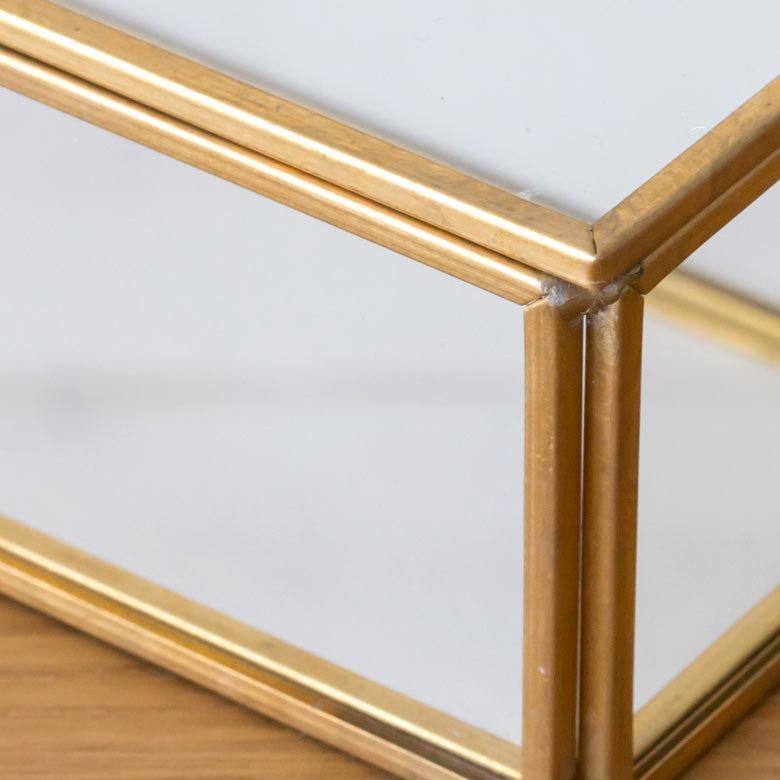 ジュエリーボックス フタ付き ガラス 真鍮 ゴールド ガラスケース アクセサリーケース アクセサリー入れ ディスプレイケース 小物入れ 小物収納 6328 | ELEMENTS（インテリア） | 08