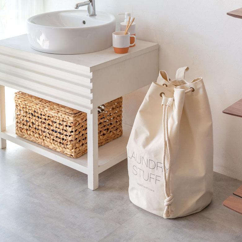ランドリーバスケット 脱衣かご 洗濯かご コットン 洗濯物入れ ランドリーバッグ 持ち手つき かご おしゃれ 折りたたみ 6350 | ELEMENTS（インテリア） | 16