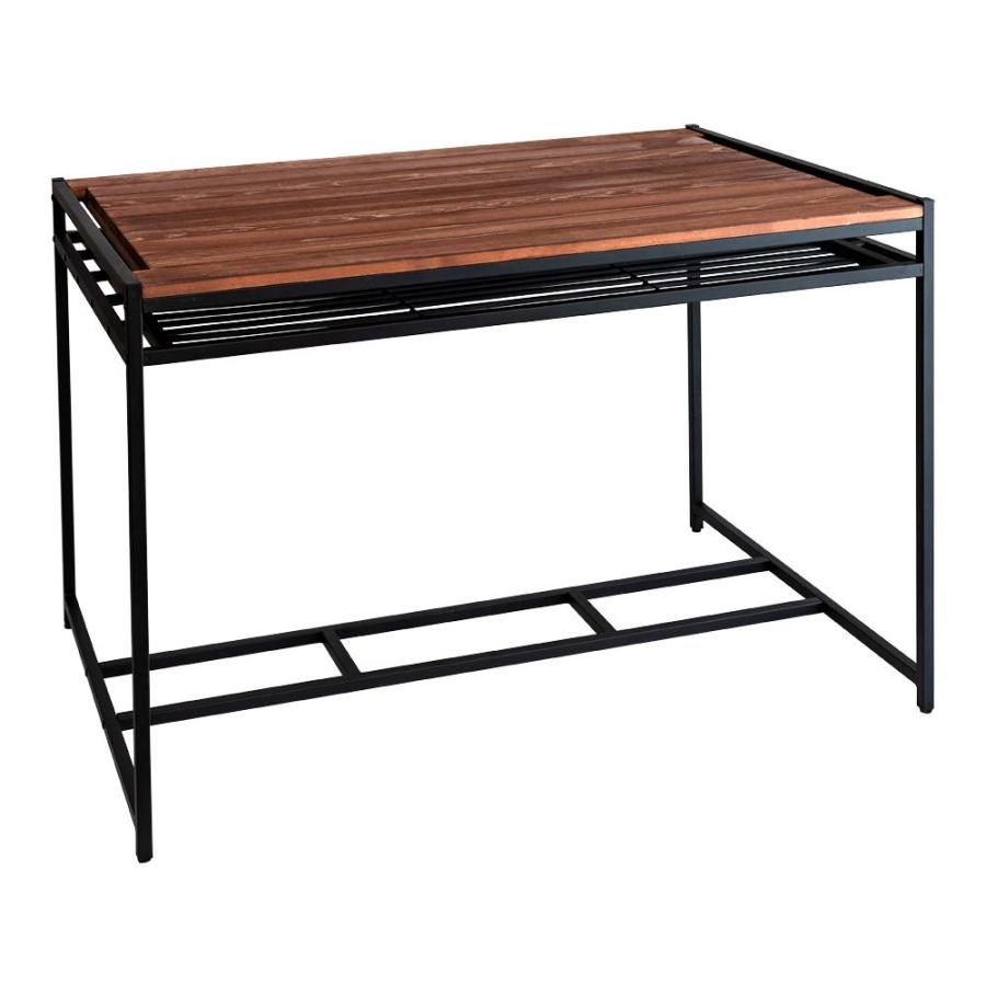 ダイニングテーブル 木製 無垢材 アイアン 棚付き 四人掛け ブラウン タバス TABASシリーズ 63701 | ELEMENTS（インテリア） | 17