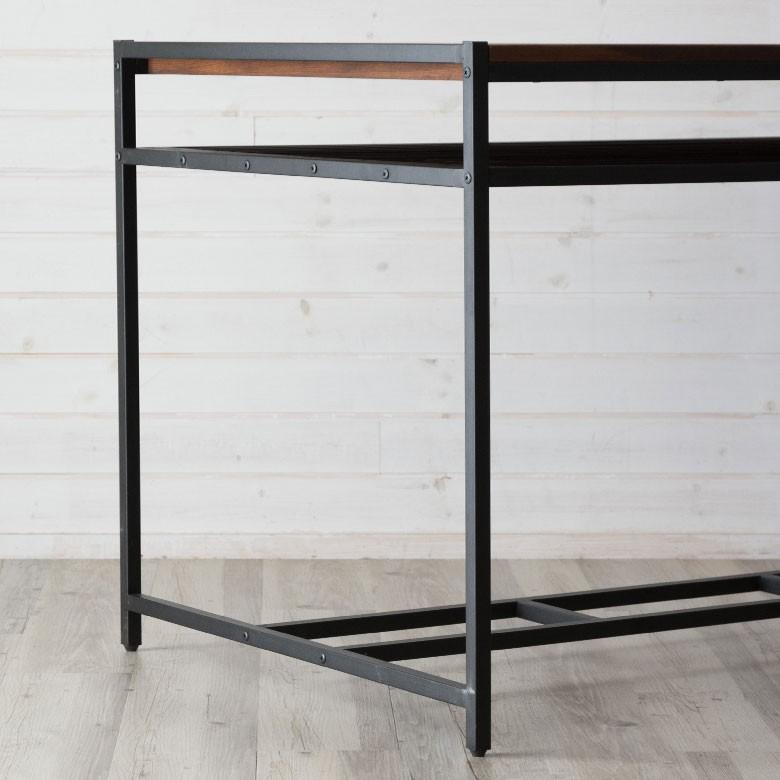 ダイニングテーブル 木製 無垢材 アイアン 棚付き 四人掛け ブラウン タバス TABASシリーズ 63701 | ELEMENTS（インテリア） | 09