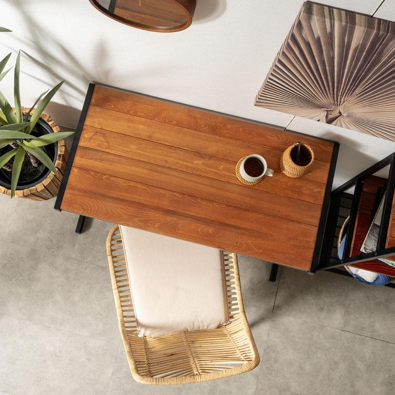 デスク パソコンデスク PCデスク 木製 天然木 アイアン ブラウン タバス TABASシリーズ 63704 | ELEMENTS（インテリア） | 08