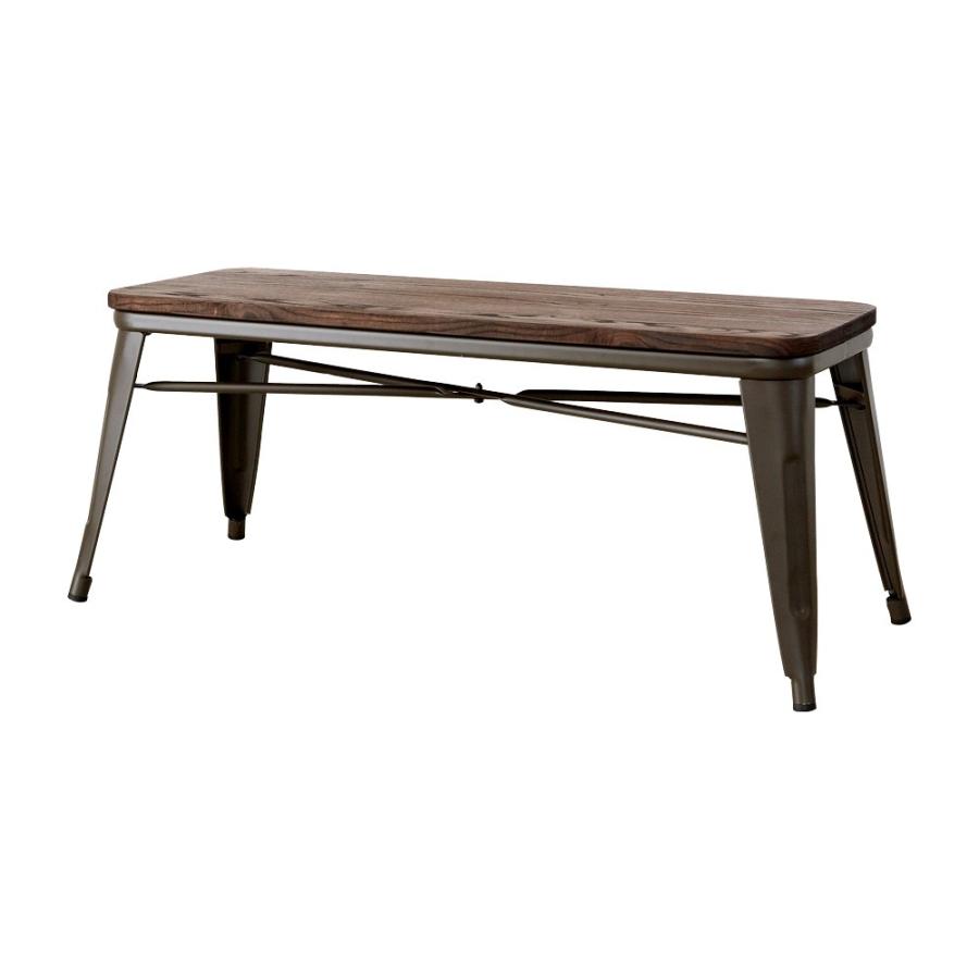 ベンチチェア 木製 ダイニングチェア 長椅子 長椅子 長イス 長いす  ベンチソファー ブラウン 男前 スミスシリーズ おしゃれ 63705 | ブランド登録なし | 17