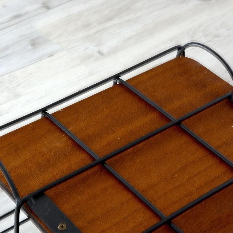 ワイヤーバスケット かご 収納 スクエア 収納バスケット ワイヤーフレーム おしゃれ 木製 桐 西海岸 男前 塩系 買い物かご 64100 | ELEMENTS（インテリア） | 04