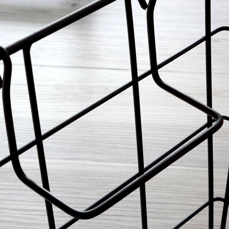 ワイヤーバスケット かご 収納 スクエア 収納バスケット ワイヤーフレーム おしゃれ 木製 桐 西海岸 男前 塩系 買い物かご 64100 | ELEMENTS（インテリア） | 05