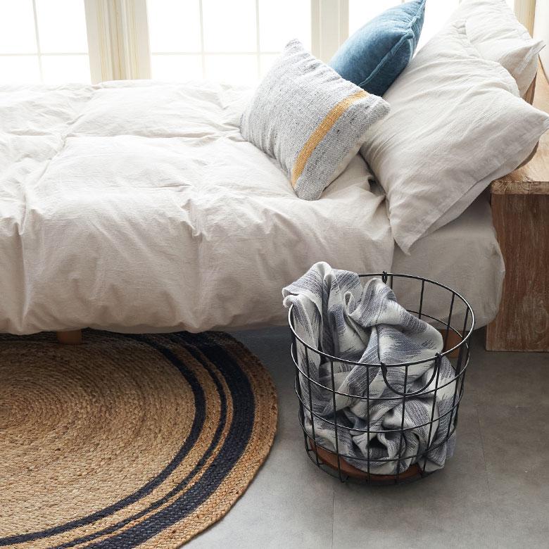 ワイヤーバスケット かご 収納 ラウンド 丸型 円形 収納バスケット ワイヤーフレーム おしゃれ 木製 桐 西海岸 男前 塩系 買い物かご 64110 | ELEMENTS（インテリア） | 07