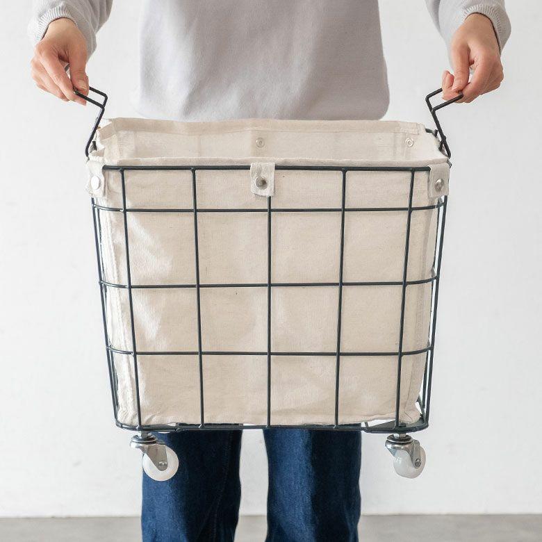 ワイヤーバスケット スタッキング 四角 かご バスケット 収納 ワイヤー 積み重ね 内布 スチール 脱衣かご 食品 おしゃれ 北欧 リゾート インテリア 西海岸 64121 | ELEMENTS（インテリア） | 10