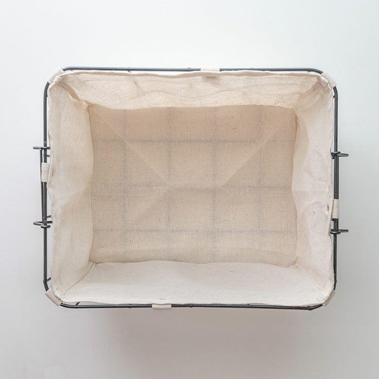 ワイヤー バスケット 持ち手 ランドリー Sサイズ 脱衣 収納 ボックス 1段 スチール かご 洗濯物 小物 入れ 内布 取り外し可  おしゃれ 北欧 西海岸風  64122 | ELEMENTS（インテリア） | 11