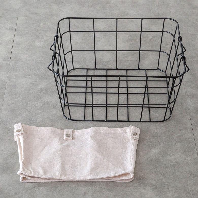ELEMENTS（インテリア） ワイヤー バスケット 持ち手 ランドリー