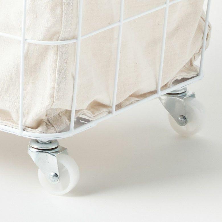 ランドリーバスケット キャスター ワイヤーバスケット おしゃれ 大容量 かご バスケット 収納 スチール 内布 洗濯物入れ 北欧 リゾート インテリア 西海岸 64120 | ELEMENTS（インテリア） | 14