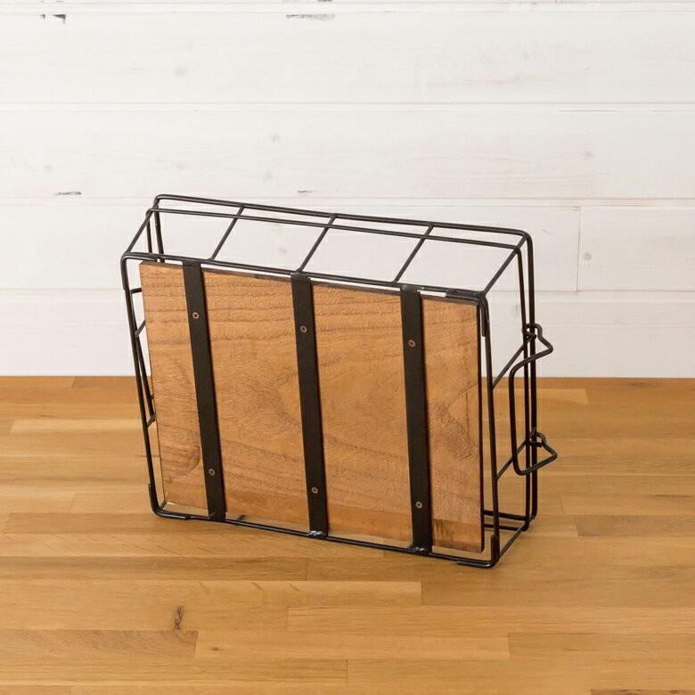 ワイヤーバスケット かご 収納 木製 ワイヤーフレーム おしゃれ スクエア 収納バスケット 買い物かご 桐 西海岸 男前 塩系 64150 | ELEMENTS（インテリア） | 06