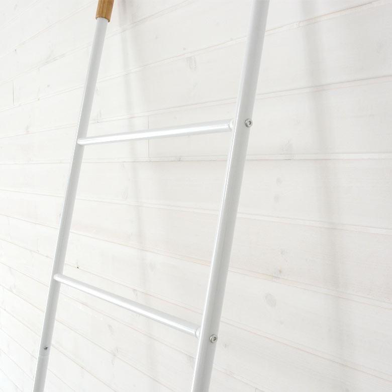 ラダーハンガー ラダーラック タオルラック はしご タオルハンガー 立て掛け 玄関 壁掛け収納 スチール ラック 竹 西海岸 おしゃれ 北欧 64500 | ブランド登録なし | 04