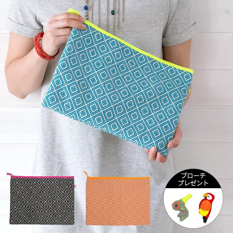 ポーチ 小物入れ コスメ レディース メンズ ジャガードクラッチポーチ クラッチバッグ キャンバス エスニック かわいい 旅行用 アウトドア カジュアル 6461 | ブランド登録なし