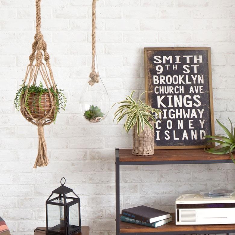 プランターハンガー バスケット付き マクラメハンギング マクラメグリーン 観葉植物 プラントハンガー 鉢 吊るす プラントホルダー 飾る 64700 | ブランド登録なし | 02