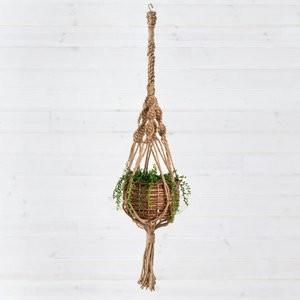プランターハンガー バスケット付き マクラメハンギング マクラメグリーン 観葉植物 プラントハンガー 鉢 吊るす プラントホルダー 飾る 64700 | ブランド登録なし | 06