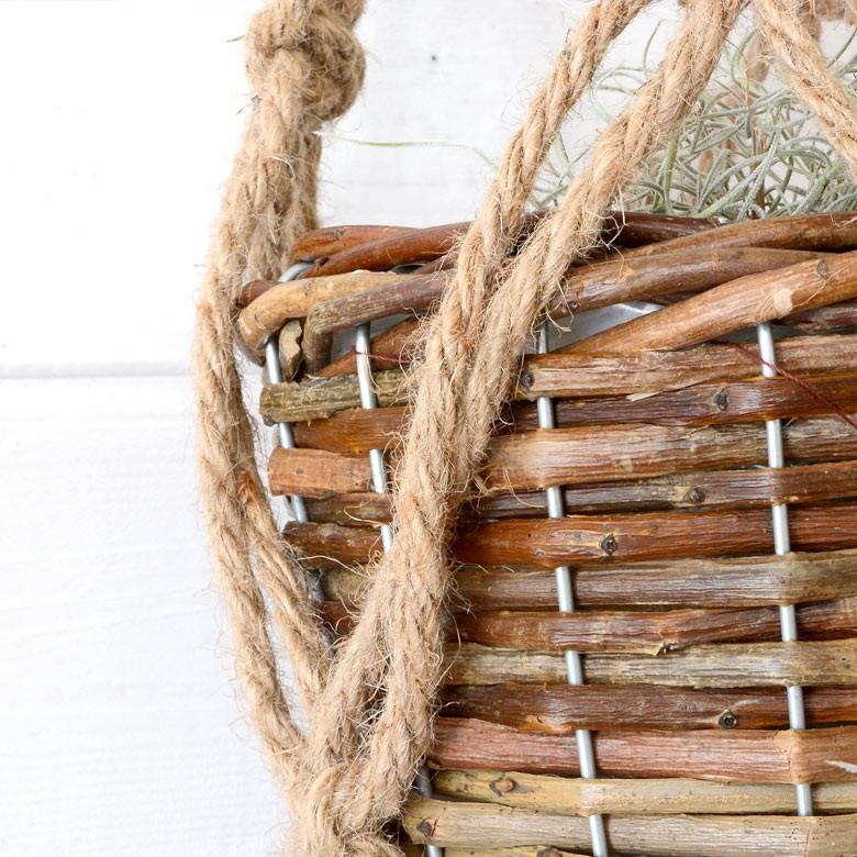 マクラメハンギング バスケット付き プランターハンガー 観葉植物 プラントハンガー 鉢 吊るす プラントホルダー 飾る マクラメグリーン 64710 | ブランド登録なし | 02