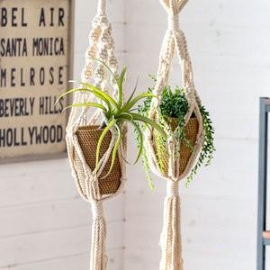 ハンギングプランター プランツハンガー マクラメハンギング コットンロープ シングルタイプ 西海岸 男前 64720 | ブランド登録なし | 06