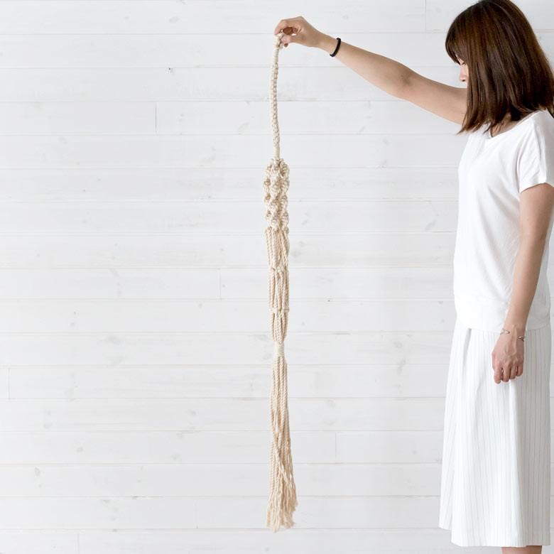 ハンギングプランター プランツハンガー マクラメハンギング コットンロープ ダブルタイプ 西海岸 男前 64730 | ブランド登録なし | 05