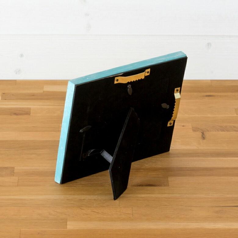 フォトフレーム 写真立て 壁掛け 縦置き 横置き アンティーク加工 ビーチ ブルー 西海岸 マリン 水色 男前 64840 | ブランド登録なし | 05